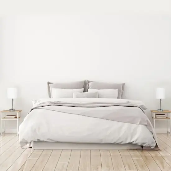 LimeLights 19.5" Brushed Steel Base Lamps with Charging Outlets, 2ct. White {6}