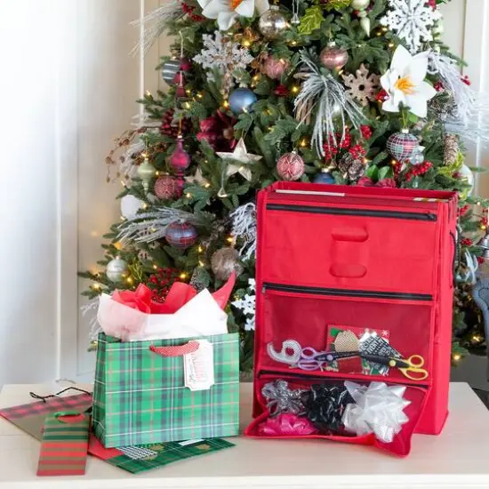 Santa's Bag Gift Bag Organizer & Tissue Paper Storage Box {9}