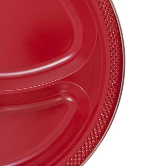 JAM Paper 10.25" Divided Plastic Party Plates, 20ct. Red {4}