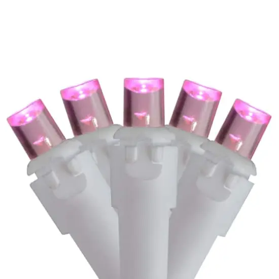 Brite Star 70ct. Pink LED Wide Angle Icicle Lights with White Wire {1}