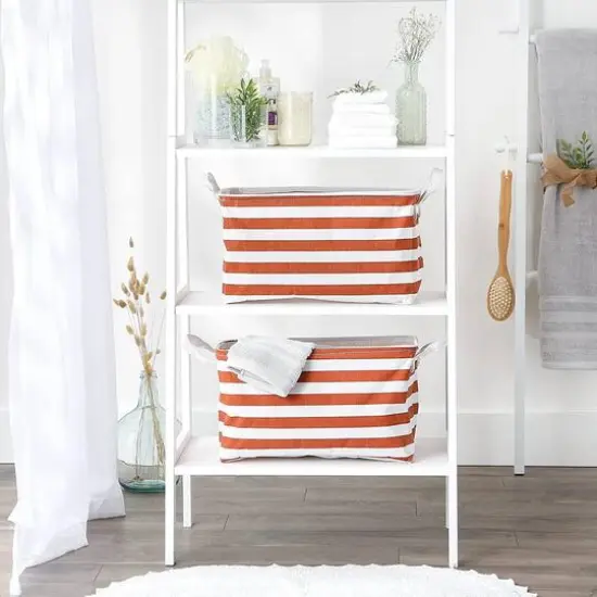 DII&reg; Striped Laundry Bins, 2ct. Cinnamon Stripe {4}