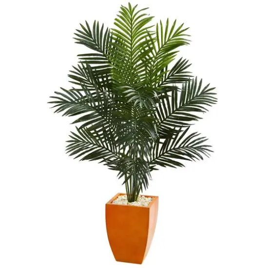 5.5ft. Paradise Artificial Palm Tree in Orange Planter {1}
