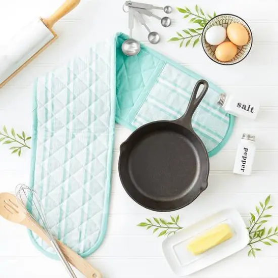 DII&reg; Chef Stripe Double Oven Mitt Aqua {7}