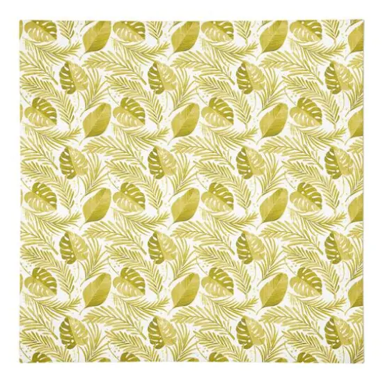 Coastal Yellow Leaves 10" x 10" Cotton Twill Napkin {1}