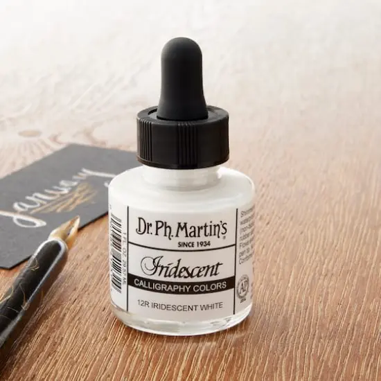 Dr. Ph. Martin's&reg; Iridescent Calligraphy Color Ink 12R Iridescent White {3}