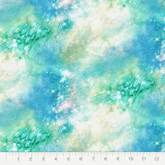 Fabric Editions Green Galaxy Cotton Fabric {3}