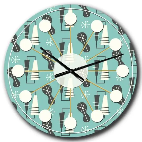 Designart 1950 Retro Pattern II Mid-Century Modern Wall Clock {1}