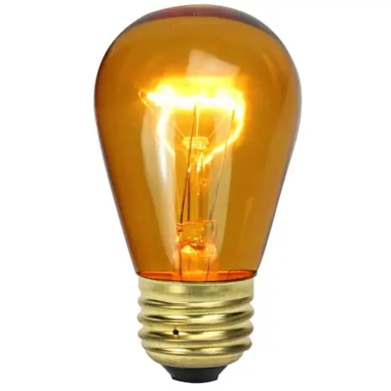 Transparent Incandescent S14 Replacement Christmas Bulbs, 25ct. Amber {1}