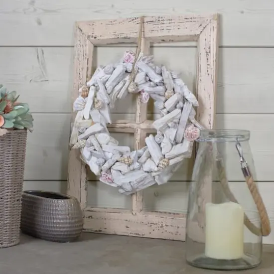 12" Nautical Driftwood & Seashell Summer Wreath {3}