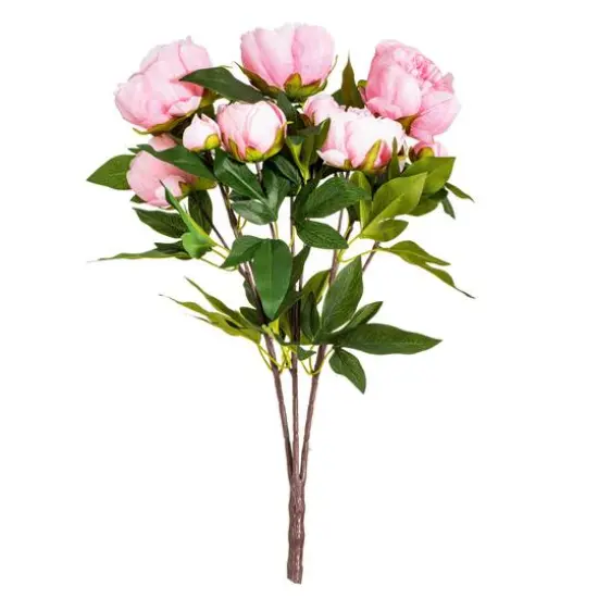 23" Artificial Brush Pink Peony Spray with 6 Flowers {1}