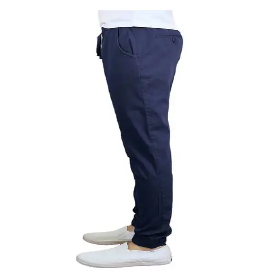 Galaxy By Harvic Slim Fit Basic Stretch Twill Men's Joggers Navy {4}