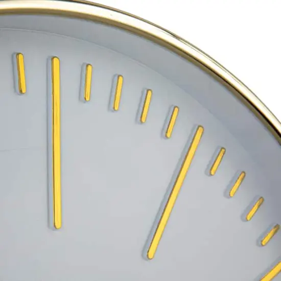 Hello Honey&reg; 13.5" White & Gold Minimalist Aura Wall Clock {3}