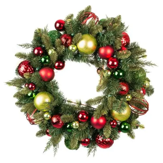 Village Lighting 30" Pre-Lit Festive Holiday Christmas Wreath, Clear LED Lights {3}