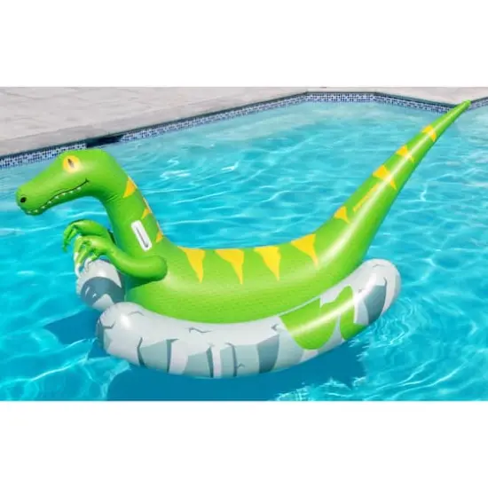 Swim Central 92" Rockin' Raptor Inflatable Pool Float {4}