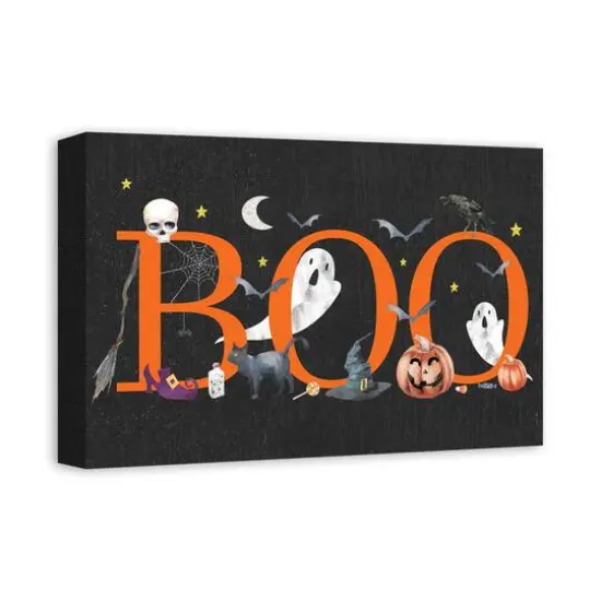 Boo Halloween Icons 18" x 12' Canvas Wall Art {3}