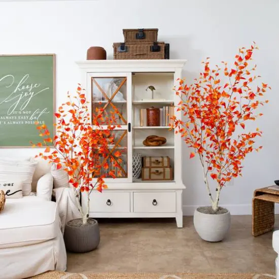 6ft. Autumn Birch Artificial Fall Tree {6}