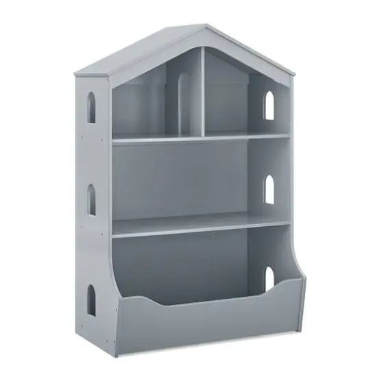 Delta Children Gray Playhouse Bookcase with Toy Storage {1}