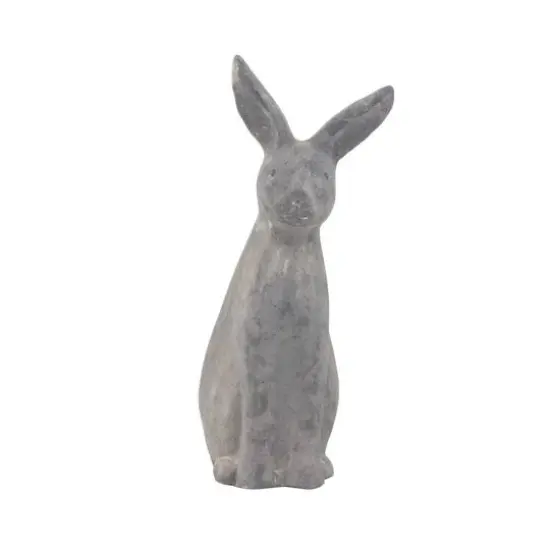 18" Gray Stone Farmhouse Rabbit Garden Sculpture {3}