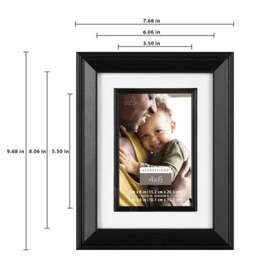 Expressions&trade; 4" x 6" Black Frame with Fillet by Studio D&eacute;cor&reg; {6}