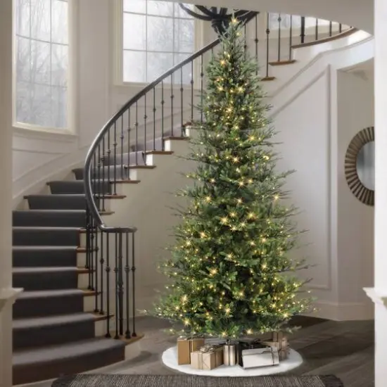 10ft. Pre-Lit Slim Balsam Artificial Fir Tree, Clear Lights {4}