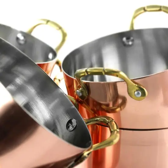 Gibson Home&reg; Rembrandt 4.7'' Copper-Plated Stainless Steel Mini Dutch Oven Set {6}