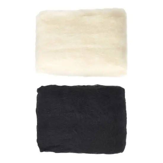 Dimensions&reg; Needle Felting, Bulk White & Black Wool Roving {1}