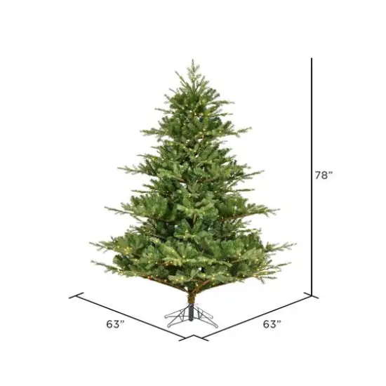 6.5ft. Pre-Lit Sherwood Fir Artificial Christmas Tree, Warm White LED Lights {5}
