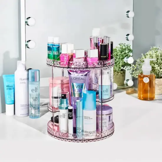 Sorbus Purple Rotating Makeup Organizer {3}
