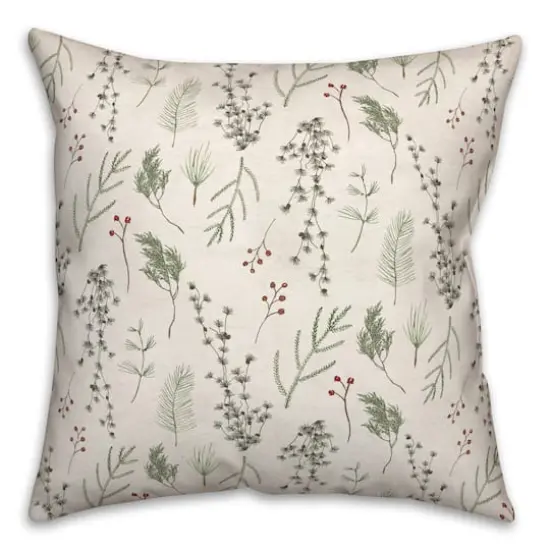 Pine Greenery Throw Pillow {1}