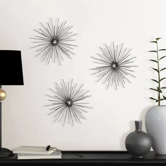 Habitat Cabers Silver Starbursts Metal Wall Art {3}