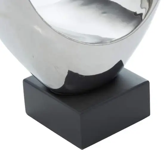 14" Porcelain Modern Abstract Sculpture Silver {4}