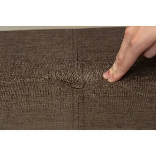 Simplify 30" Faux Linen Double Folding Storage Ottoman Espresso {6}