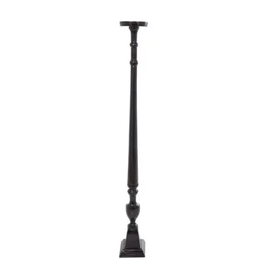 Aluminum Tall Floor Pillar Candle Holder Set Black {6}