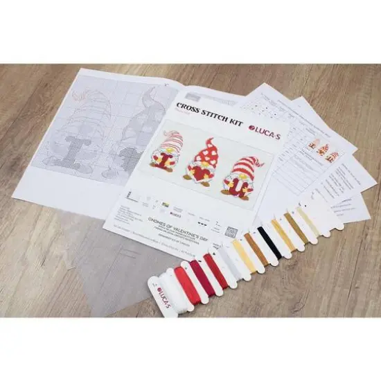 Luca-S Gnomes Of Valentine's Day Plastic Canvas Counted Cross Stitch Kit {8}