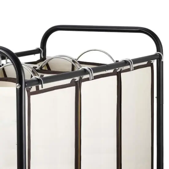 NEX&trade; 30" Brown Removable 3-Bag Laundry Sorter {5}