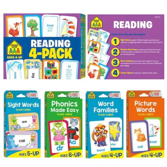 School Zone Publishing Reading Flash Card, 4ct. {4}