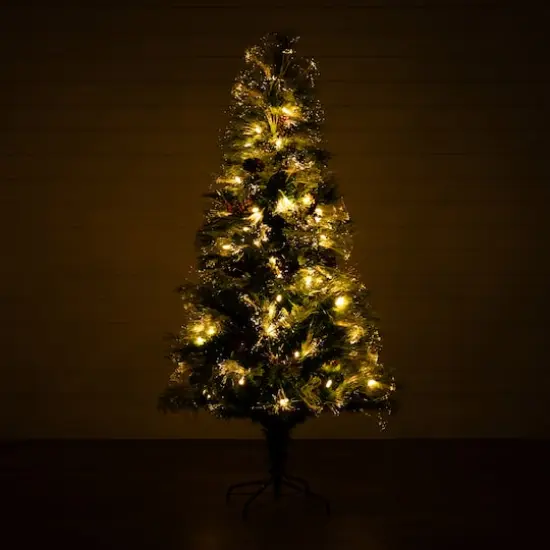 6ft. Fiber Optic Warm White LED Lights Artificial Christmas Tree {5}