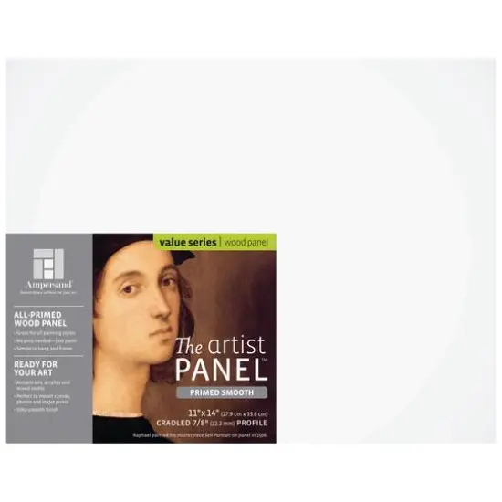 Ampersand&trade; The Artist Panels&trade; Primed Smooth 7/8" Cradled Wood Panel {3}