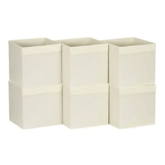 Household Essentials 11" Storage Cubes with Lip Handles, 6ct. White {1}