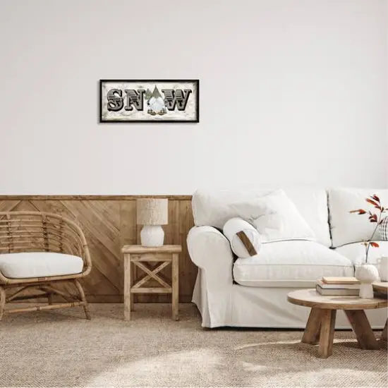 Stupell Industries Winter Snow Holiday Gnome Framed Giclee Art Black {3}