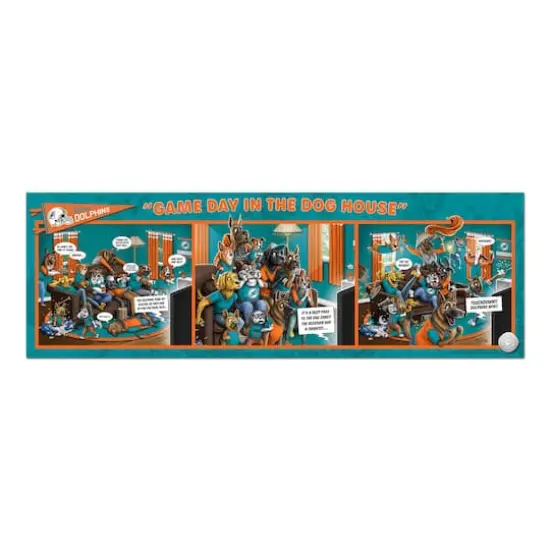 NFL Game Day in the Dog House 1,000 Piece Puzzle Miami Dolphins {4}