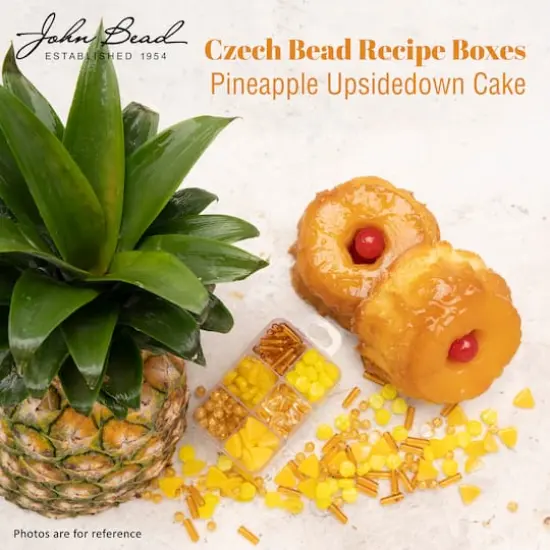 John Bead Czech Glass Recipe Box Beading Kit Pineapple Upside Down Cake {4}