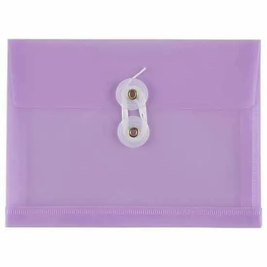JAM Paper 5.25" x 7.5" Booklet Plastic Envelopes with Button and String Closure, 24ct. Lilac {1}