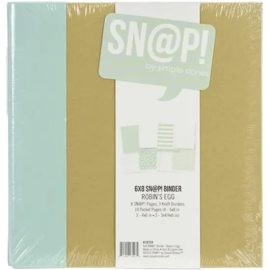 Simple Stories Sn@p!&trade; Binder, 6" x 8" Robin's Egg {1}