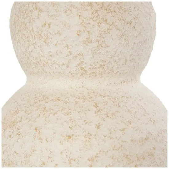 12" Cream Ceramic Hourglass Textured Vase {5}