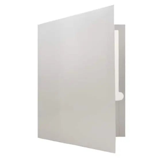 JAM Paper Laminated 2-Pocket Glossy 3-Hole Punch School Folders, 6ct. Silver {4}