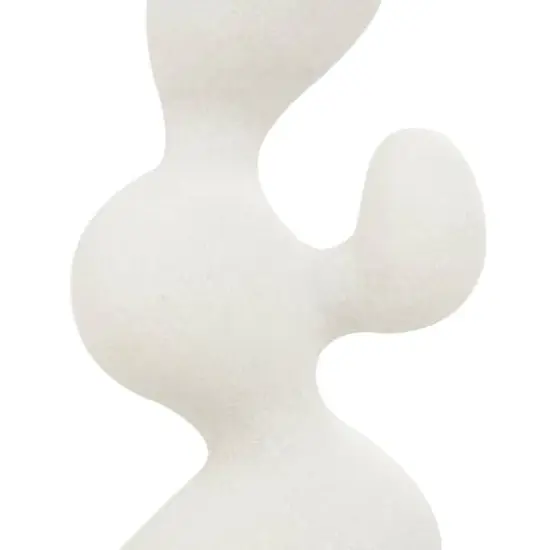 18" White Polystone Abstract Curved Shaped Sculpture D&eacute;cor {5}