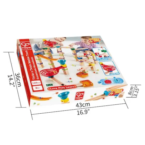 Hape Marble Run Tricks n' Twists DIY Wood Building Racetrack Set {8}