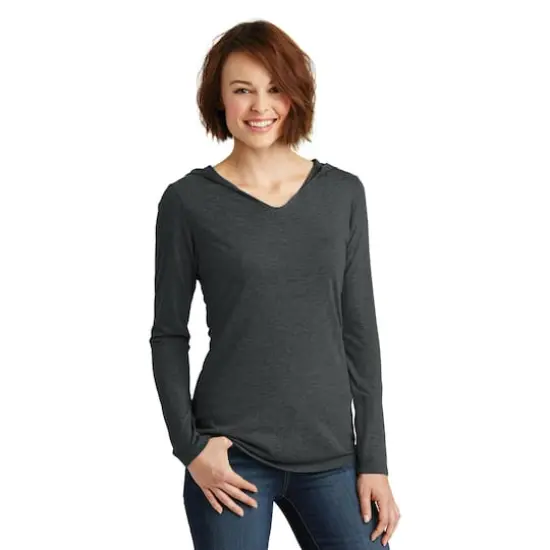 District® Women's Perfect Tri® Long Sleeve Hoodie Black Frost {4}