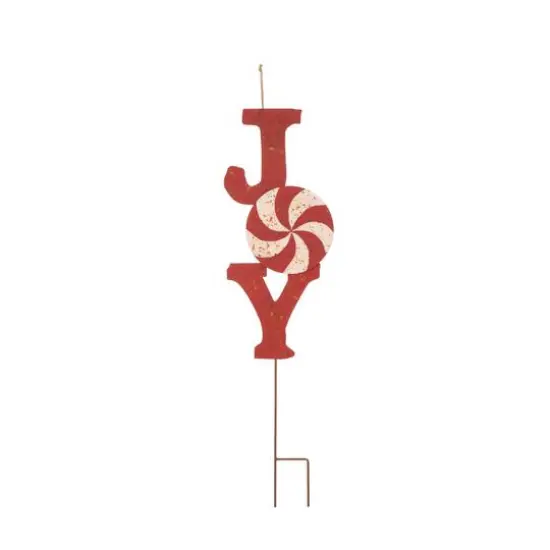Glitzhome&reg; 3ft. Metal Joy & Noel Yard Stake Set {4}